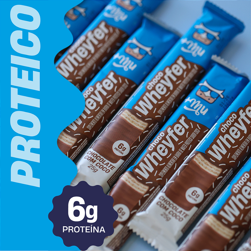 CHOCOWHEYFER +MU - CHOCOLATE COM COCO - CAIXA 12 UNIDADES - 300G