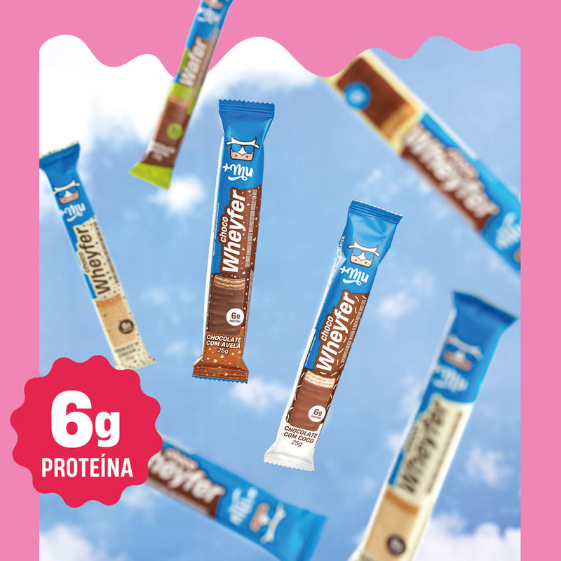 Chocowafer Vegetal +Mu - Chocolate - Caixa 12 Unidades - 300g
