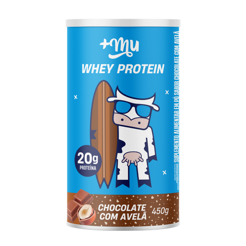 Whey Concentrado +Mu - Chocolate com Avelã - Pote 450g