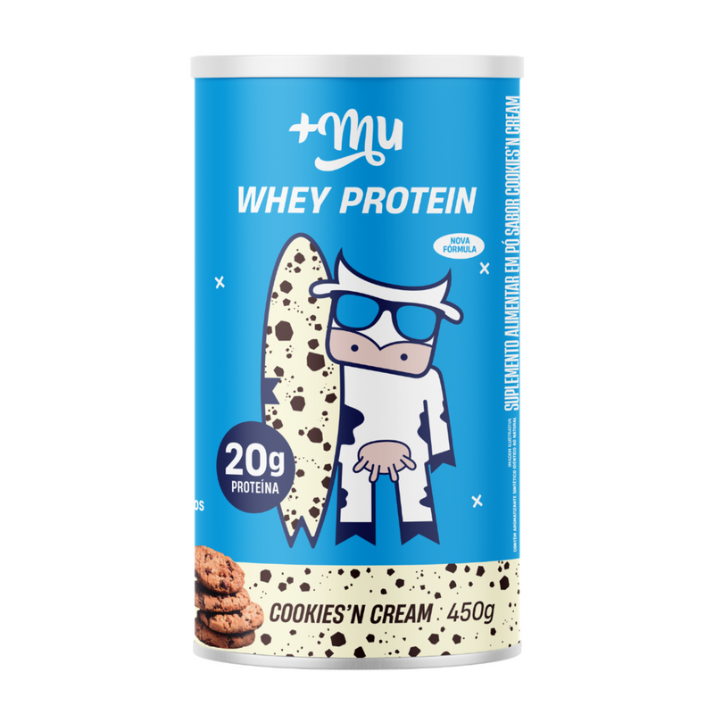 Whey Concentrado +Mu - Cookies'n Cream - Pote 450g