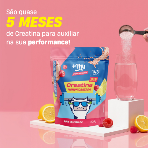 Refil Creatina +Mu Performance 100% Pura - Pink Lemonade - 500g