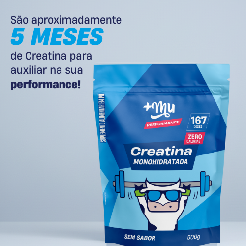 Refil Creatina +Mu Performance 100% Pura - Sem Sabor - 500g