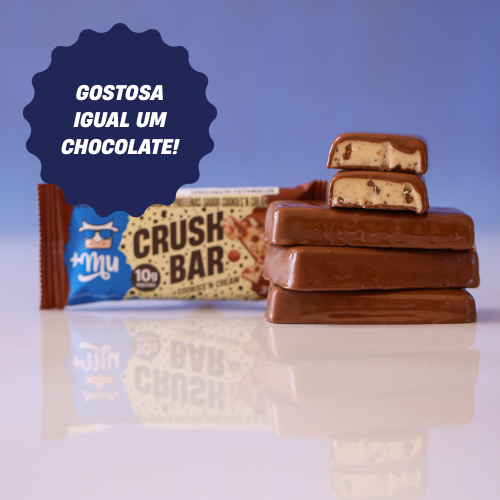 CRUSHBAR +MU - COOKIES'N CREAM 2.0 - CAIXA 12 UNIDADES - 420G
