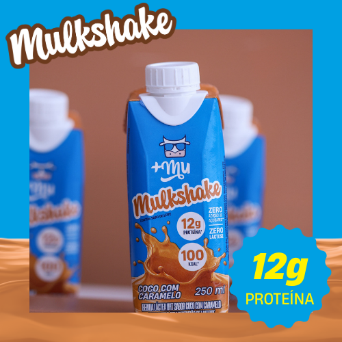 Combo Mulkshake - Coco com Caramelo - Pack 12 Garrafinhas (250ml)