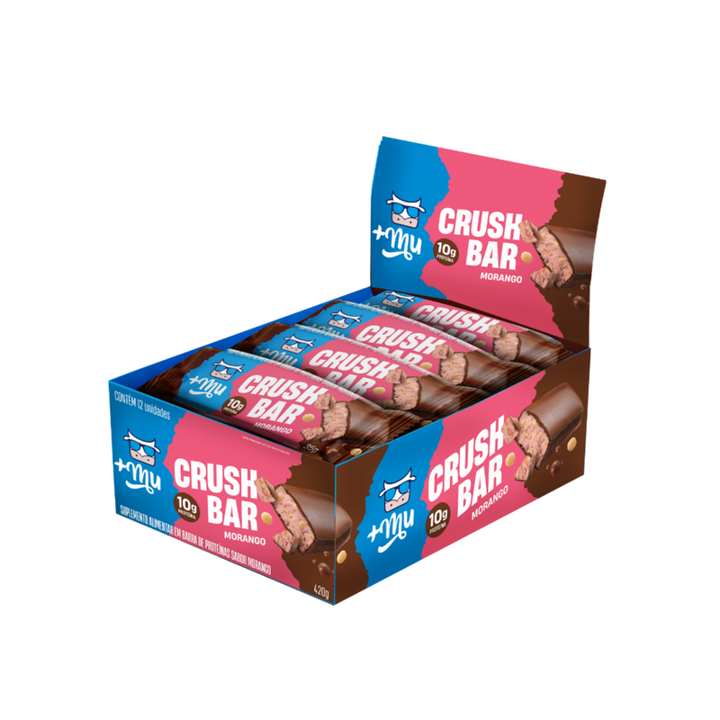 CRUSHBAR +MU - MORANGO 2.0 - CAIXA 12 UNIDADES - 420G