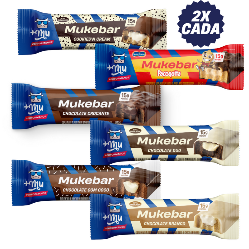 [LANÇAMENTO] MUKEBAR DISPLAY MISTO +MU PERFORMANCE 15g DE PROTEÍNA- CAIXA COM 12 UNIDADES - 720G
