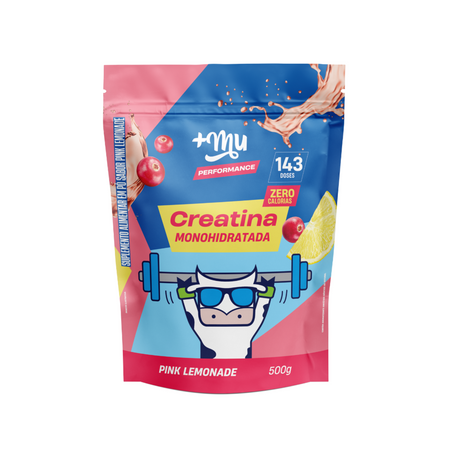 Refil Creatina +Mu Performance 100% Pura - Pink Lemonade - 500g