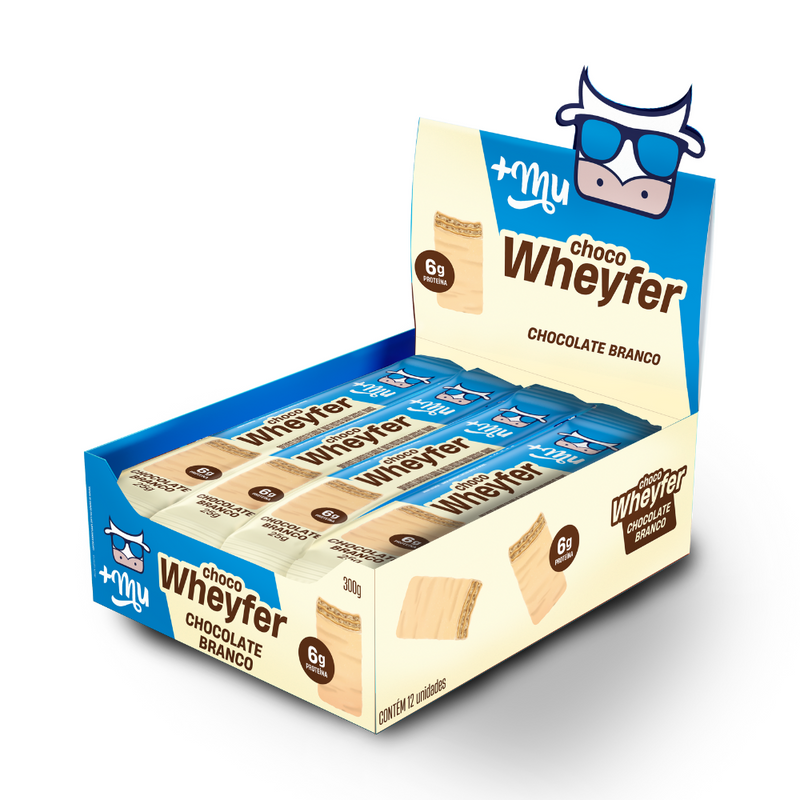 Chocowheyfer +Mu - Chocolate Branco - Caixa 12 unidades - 300g