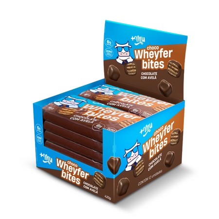 Chocowheyfer Bites - Chocolate c/ Avelã - 12 Pacotinhos - 420g