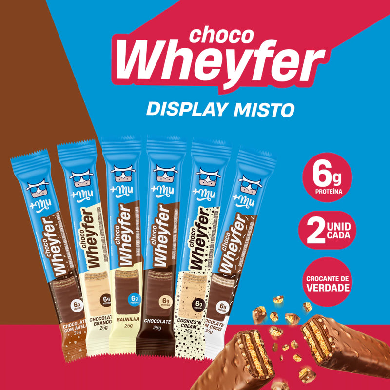 [LANÇAMENTO] CHOCOWHEYFER DISPLAY MISTO +MU - CAIXA COM 12 UNIDADES - 300G