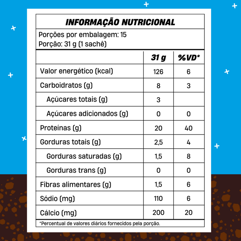 WHEY CONCENTRADO +MU - BROWNIE (15 SACHÊS COM 35g CADA) - 465g
