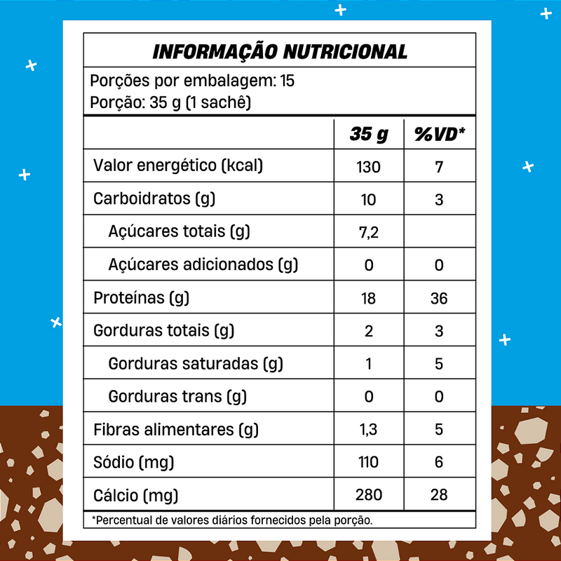 WHEY CONCENTRADO +MU - CHOCOLATE COM AVELÃ (15 SACHÊS COM 35G CADA) - 525G