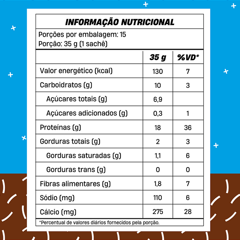 WHEY CONCENTRADO +MU - CHOCOLATE COM COCO (15 SACHÊS COM 35G CADA) - 525G