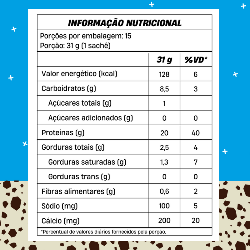 WHEY CONCENTRADO +MU - COOKIES'N CREAM (15 SACHÊS COM 35g CADA) - 465g