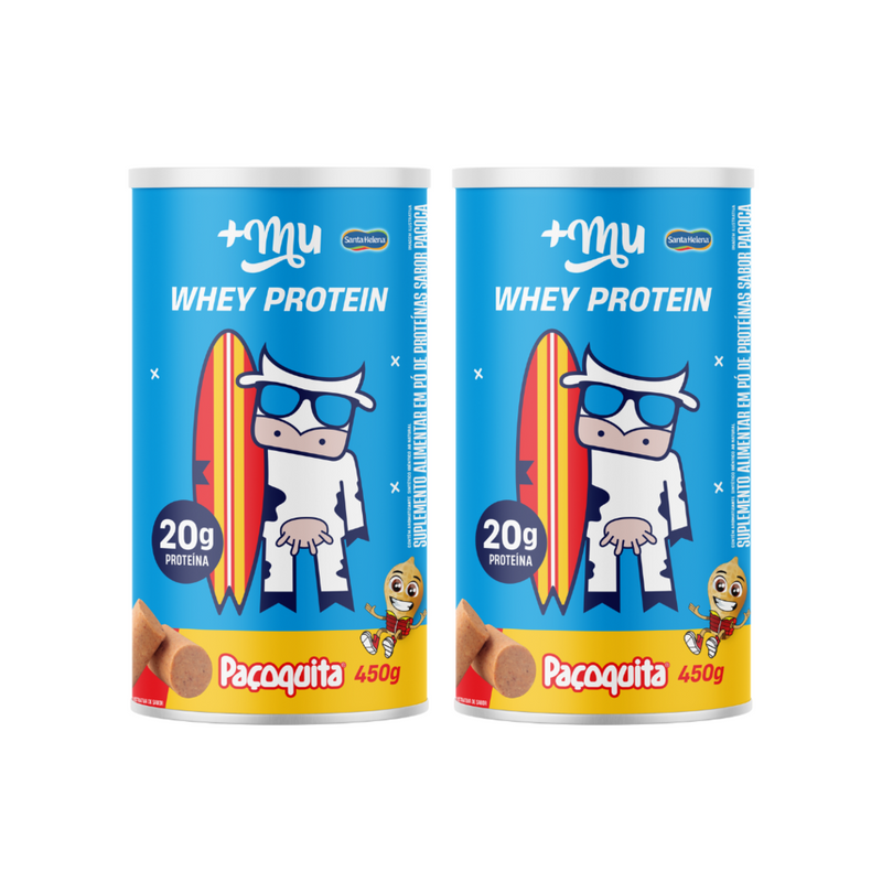 Whey Concentrado +Mu - Paçoquita - 2 potes 450g [Preço do Refil]