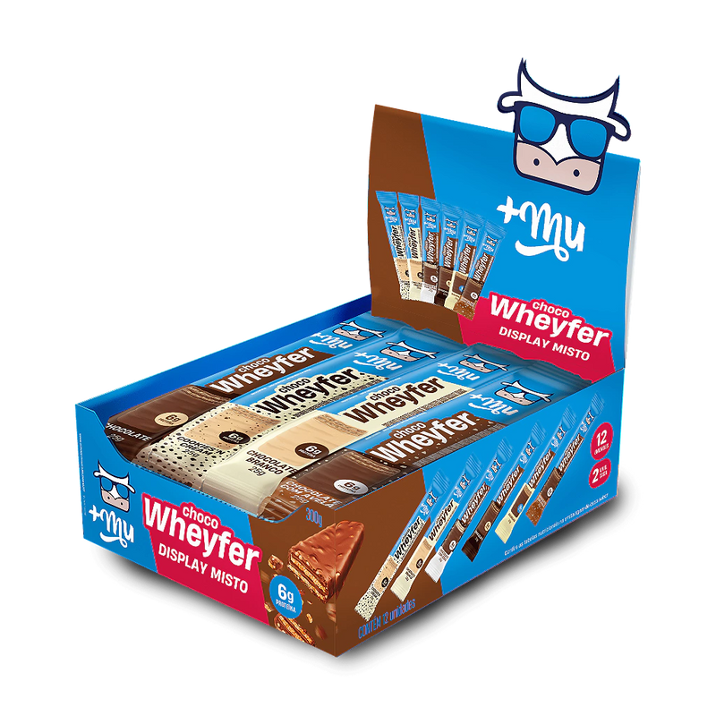 [LANÇAMENTO] CHOCOWHEYFER DISPLAY MISTO +MU - CAIXA COM 12 UNIDADES - 300G