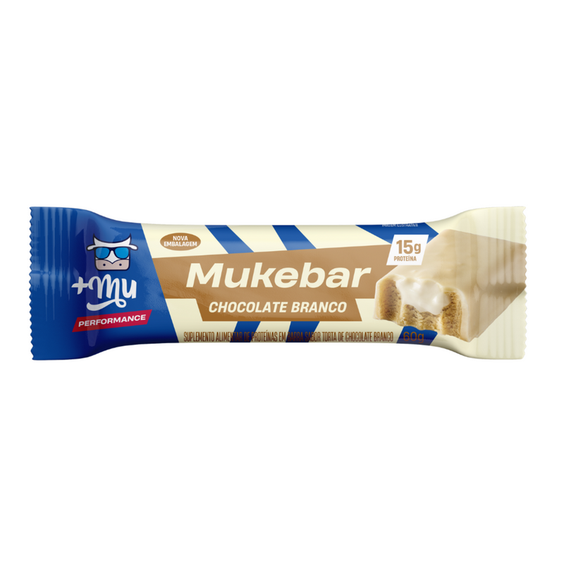 Mukebar +Mu Performance - Chocolate Branco - Caixa 12 unidades - 720g