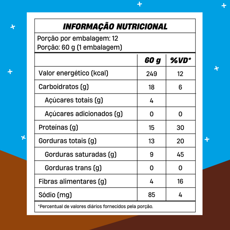 Mukebar +Mu Performance - Chocolate Crocante - Caixa 12 unidades - 720g