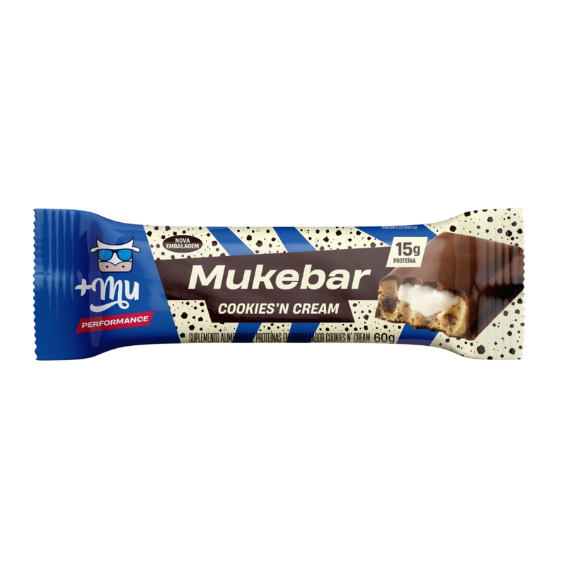 Mukebar +Mu Performance - Cookies'n Cream - Caixa 12 unidades - 720g
