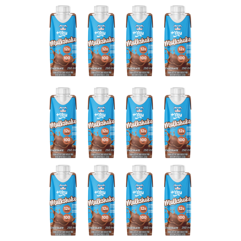 Combo Mulkshake - Chocolate - Pack 12 Garrafinhas (250ml)