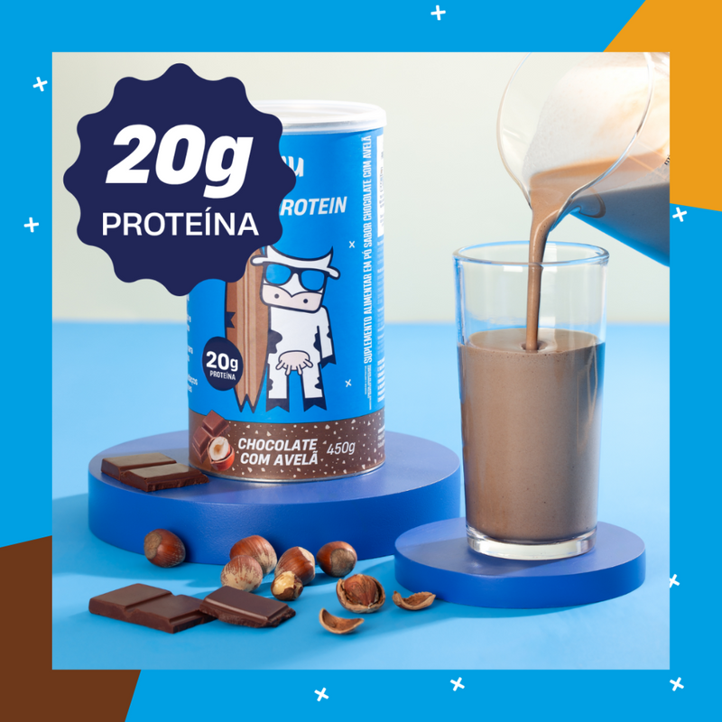 Whey Concentrado +Mu - Chocolate com Avelã - Pote 450g
