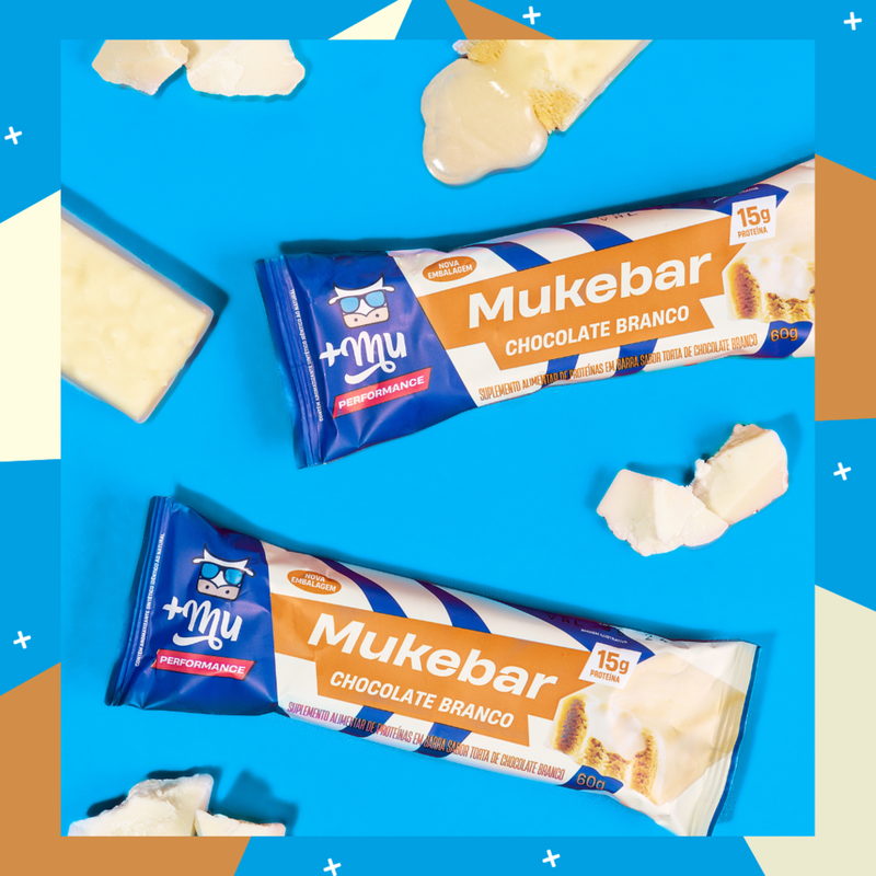 Mukebar +Mu Performance - Chocolate Branco - Caixa 12 unidades - 720g