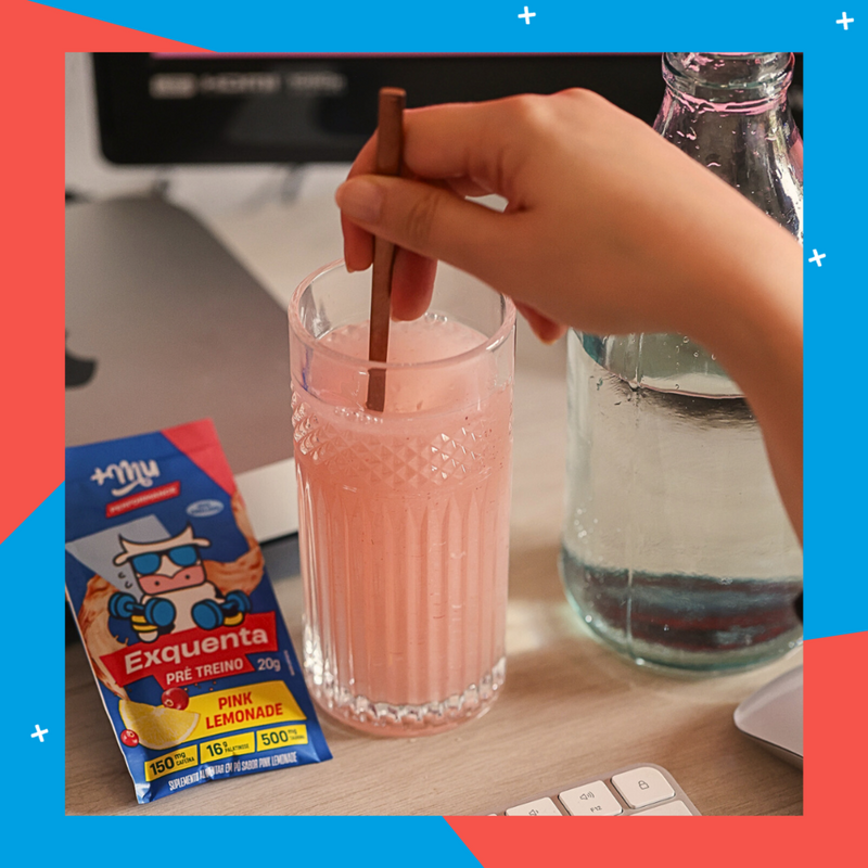 Exquenta +Mu Performance - Pré-Treino em Sachê - Pink Lemonade - (15 sachês com 20g cada) - 300g