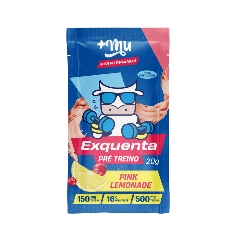 Exquenta +Mu Performance - Pré-Treino em Sachê - Pink Lemonade - (15 sachês com 20g cada) - 300g