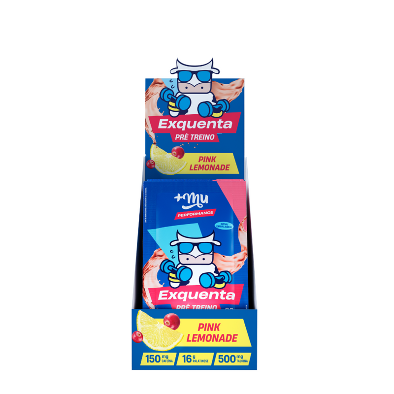 Exquenta +Mu Performance - Pré-Treino em Sachê - Pink Lemonade - (15 sachês com 20g cada) - 300g