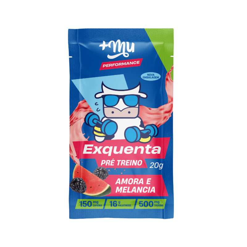 Exquenta +Mu Performance - Pré-Treino em Sachê - Amora e Melancia (15 sachês com 20g cada) - 300g