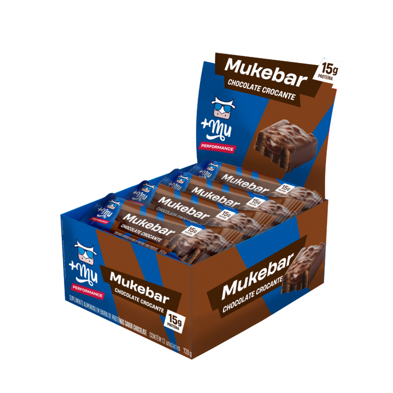 Mukebar +Mu Performance - Chocolate Crocante - Caixa 12 unidades - 720g