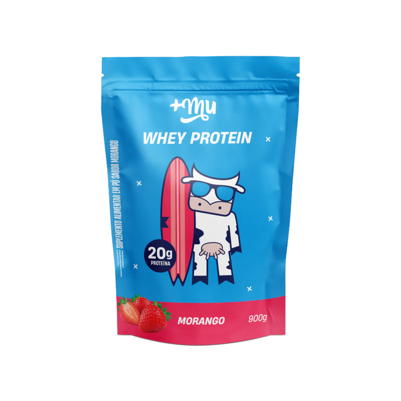 Whey Concentrado +Mu - Morango - Refil 900g