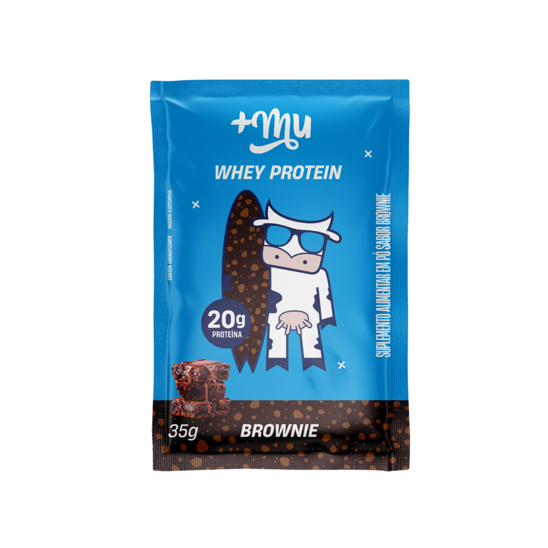 WHEY CONCENTRADO +MU - BROWNIE (15 SACHÊS COM 35g CADA) - 465g