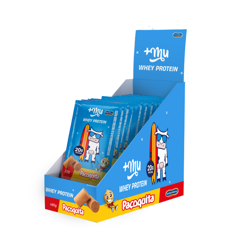 WHEY CONCENTRADO +MU - PAÇOQUITA (15 SACHÊS COM 35G CADA) - 525G