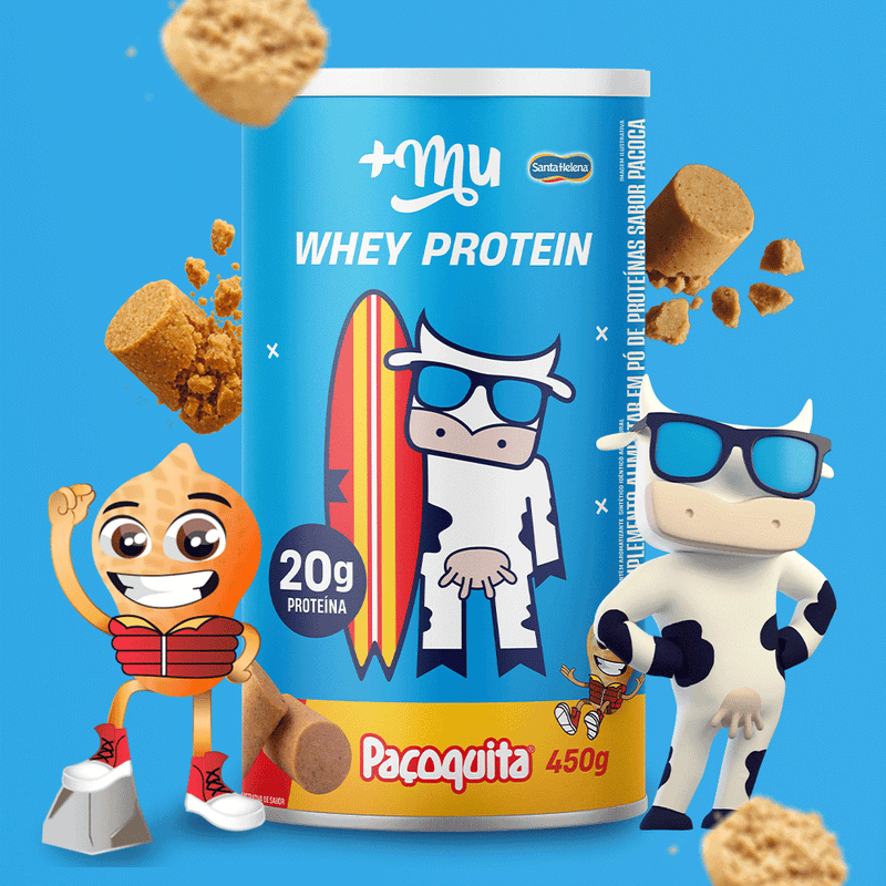 Whey Concentrado +Mu - Paçoquita - 2 potes 450g [Preço do Refil]